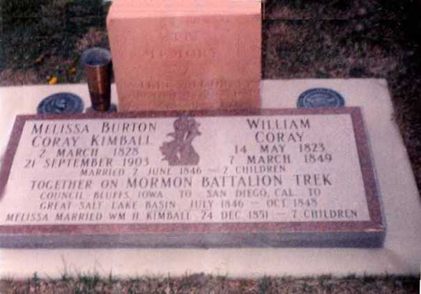 William and Melissa Coray Tombstone