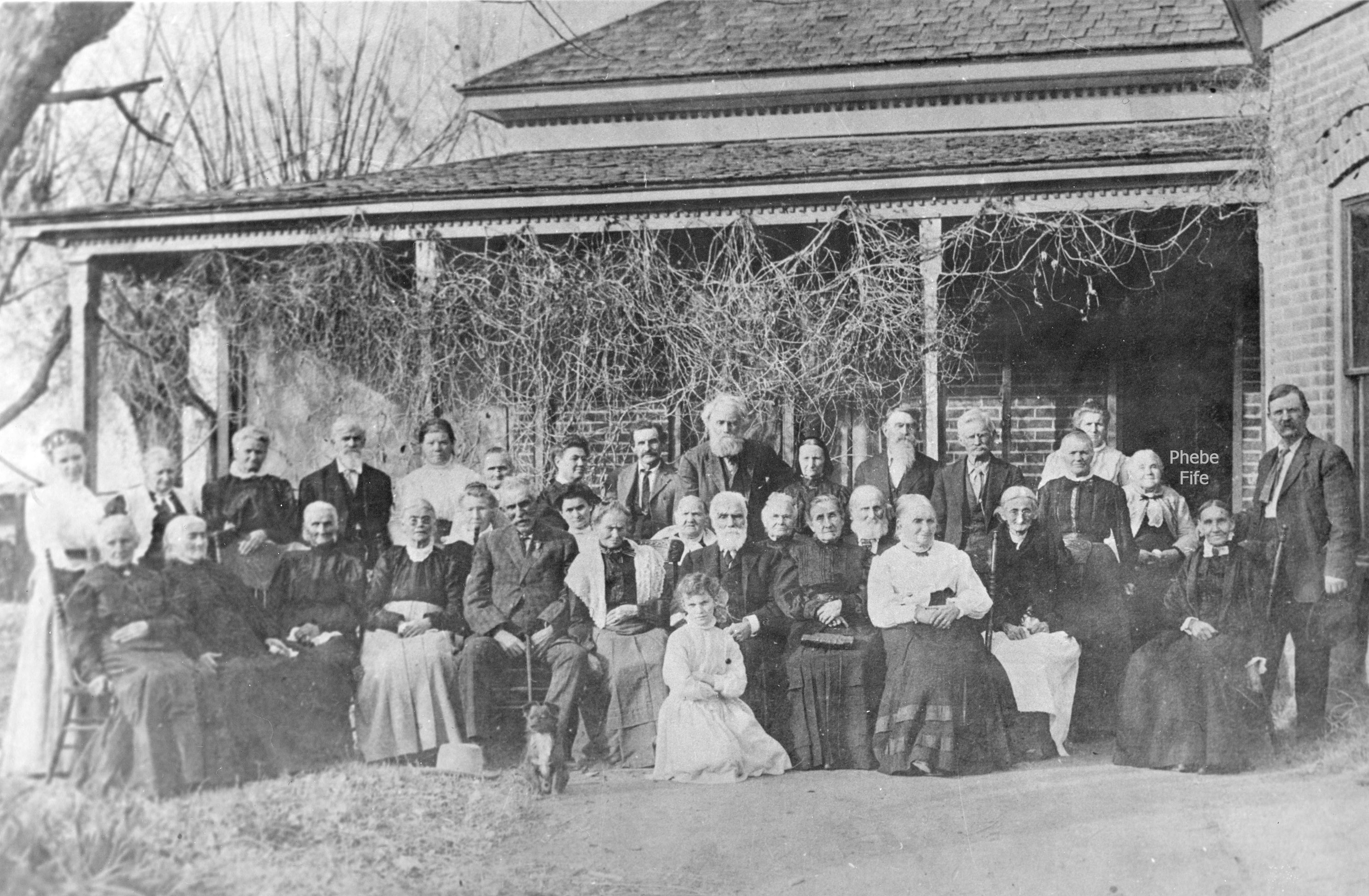 Phebe Abbott Brown Fife at home of W.W. Pace, Thatcher, Arizona 1910