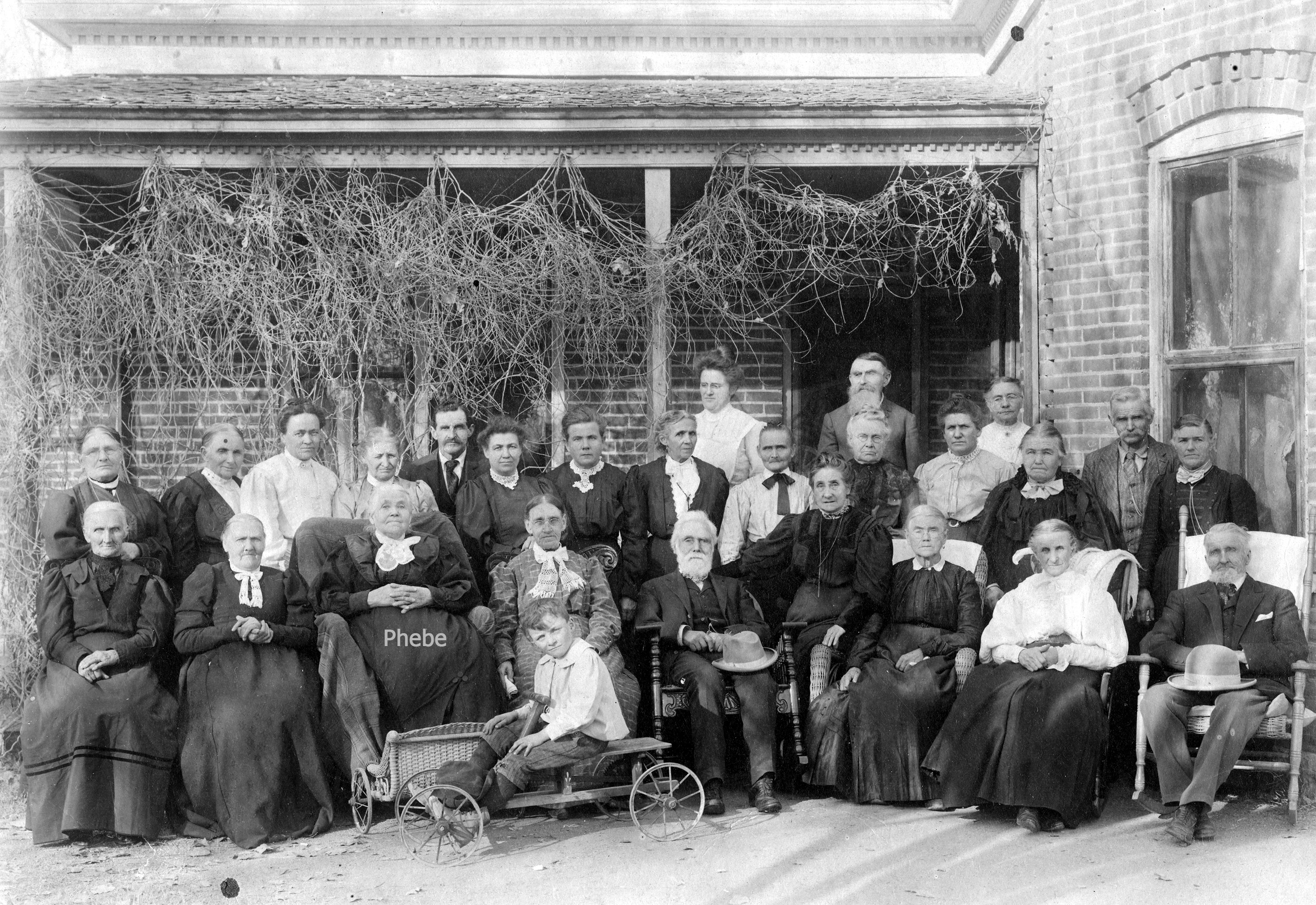 Phebe Abbott Brown Fife at home of W.W. Pace, Thatcher, Arizona 1912