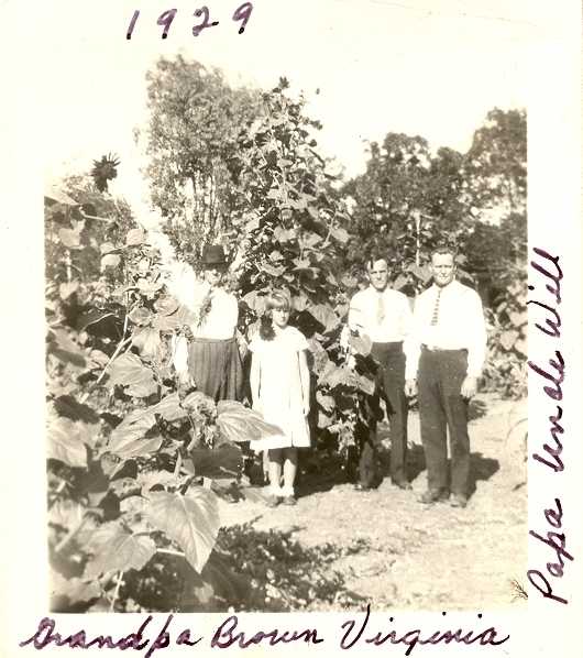 Calvin Brown, Virginia, "Papa", Will Brown 1929