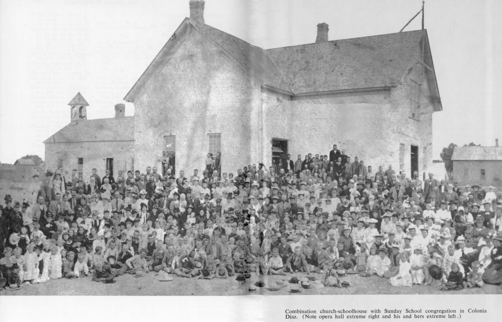 Colonia Diaz Sunday School congregation around 1898