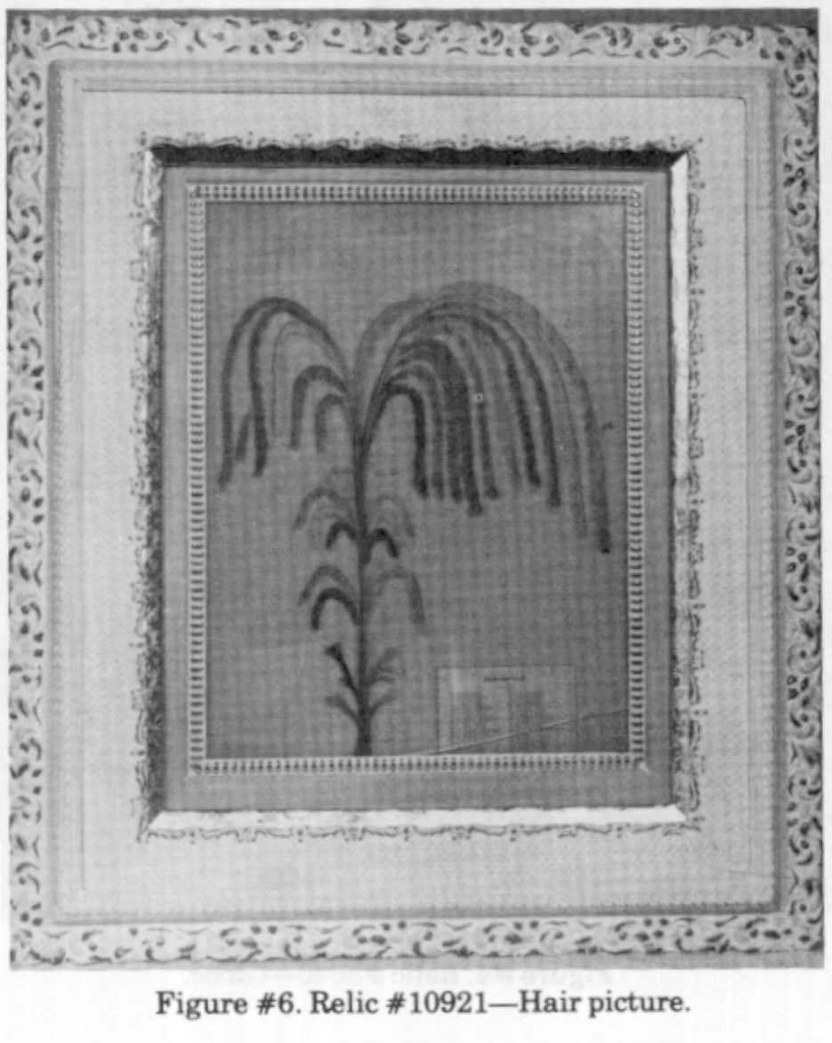 Hattie Jensen hair picture made from hair of 38 well-known Mormon leaders