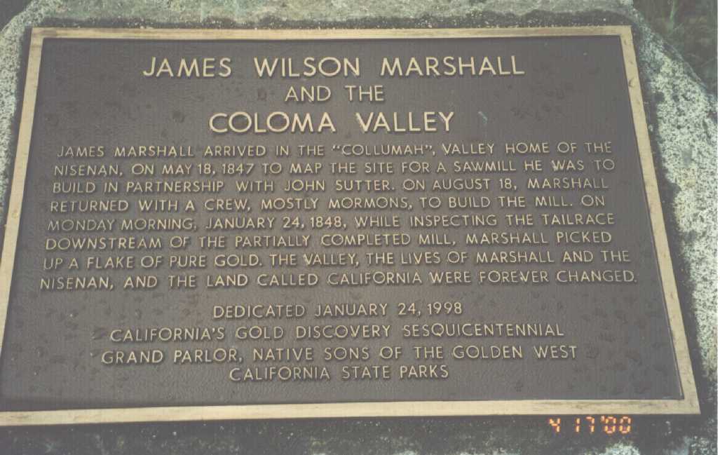 Gold Discovery plague at Sutter's Mill