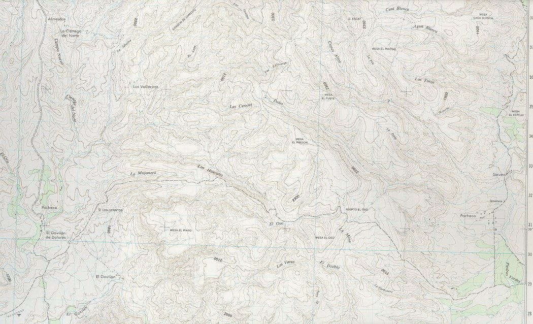 Map of the location of Colonia Pacheco, Chihuahua, Mexico