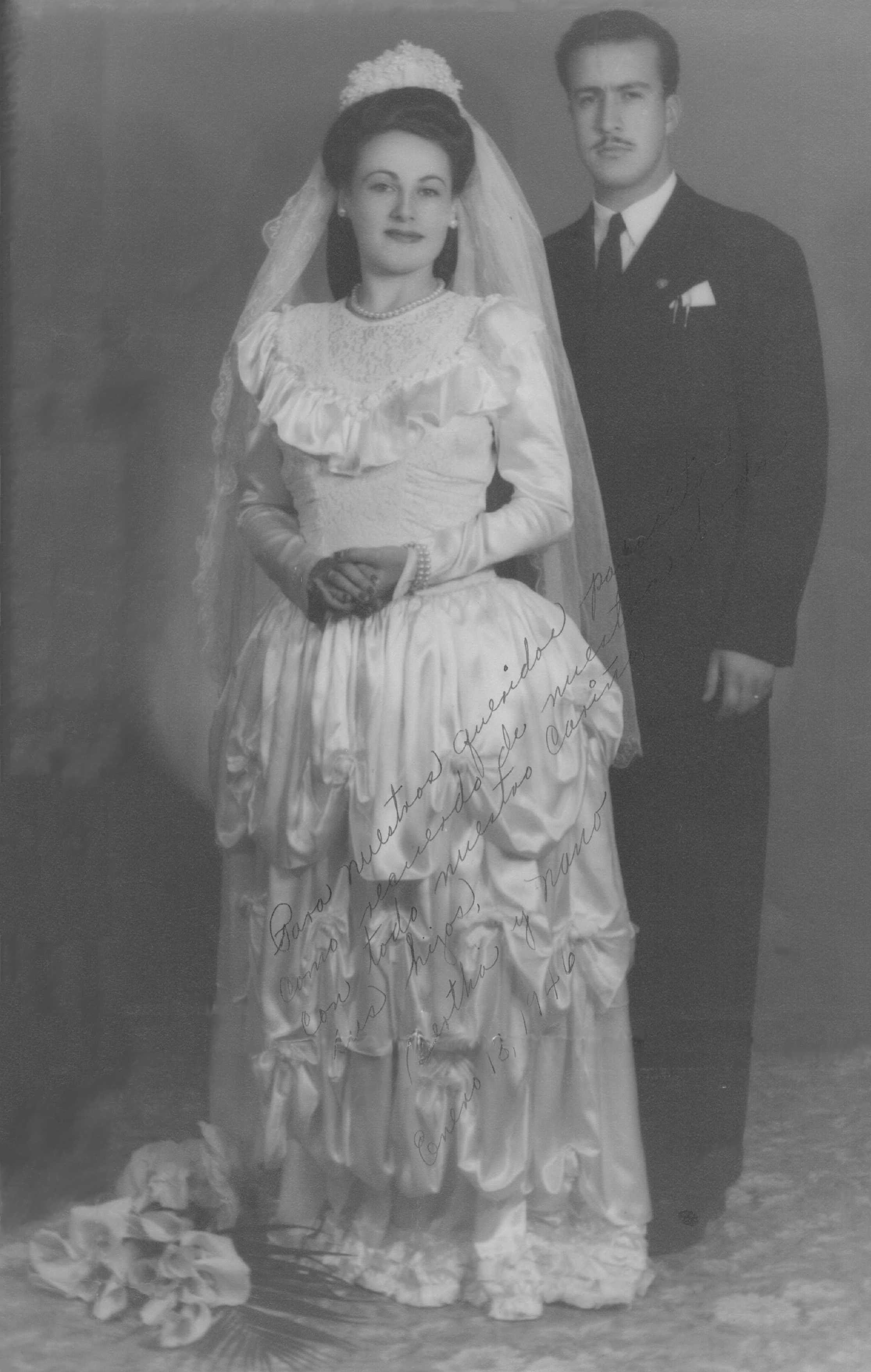 Bertha Brown and Everardo Navas wedding portrait January 18, 1946