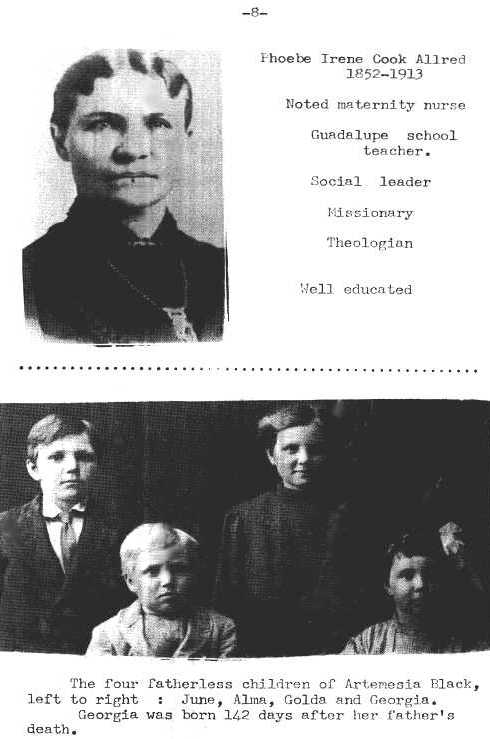 Page 8 Phoebe Irene Cook Allred and Artemesia and George Black's children
