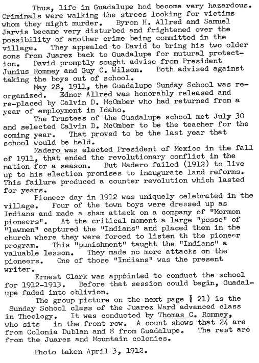 Page 20 Crime rampant in Colonia Guadalupe in 1911