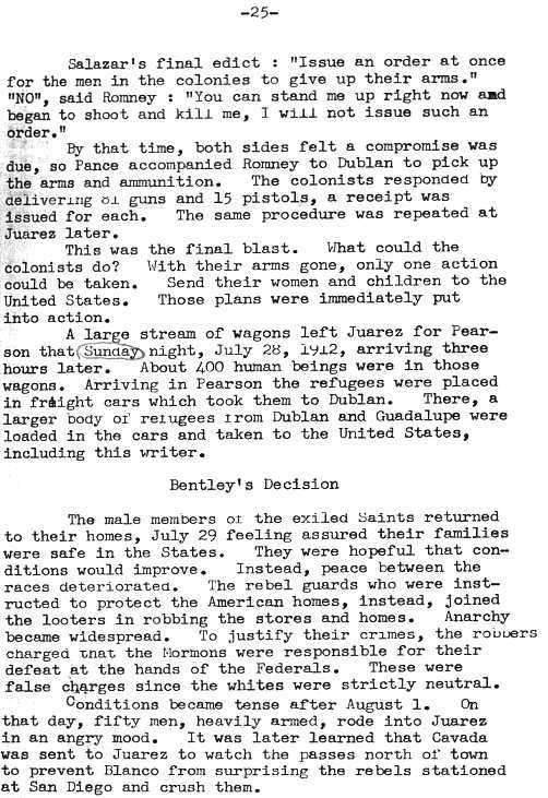 Page 25 Bentley's Decision to leave the colonies