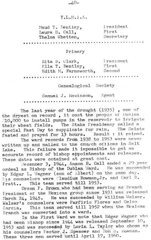 Page 40 Colonia Dublan records from 1938-1953
