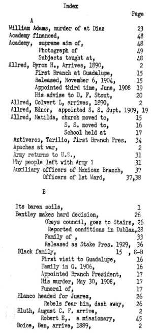 Page 58 & 59 Index - A to B
