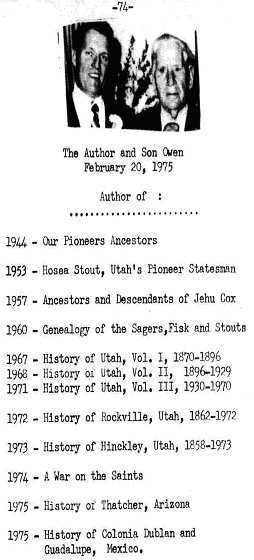 Page 74 Wayne Stout and his son Owen Stout; List of Wayne Stout Works