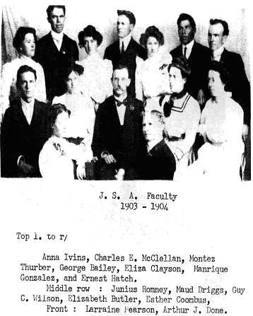 Manrique Gonzalez in the Juarez Stake Academy faculty during 1903-1904