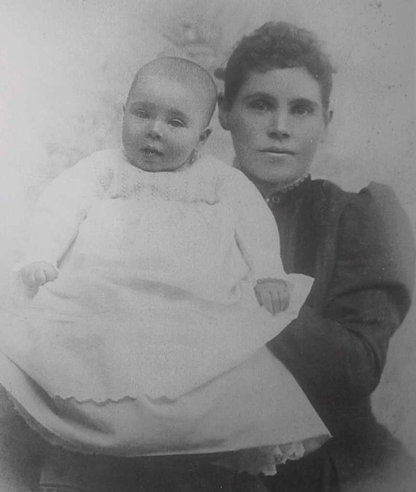 Clyde Romney Brown with his mother Martha Diana Romney Brown c. 1894