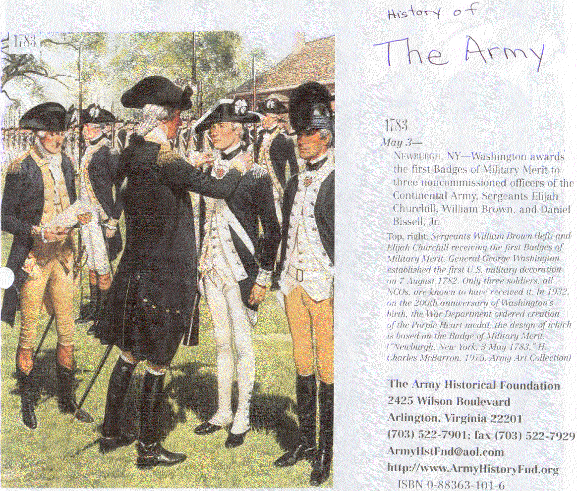 History of the Army - William Brown receives Badge of Military Merit